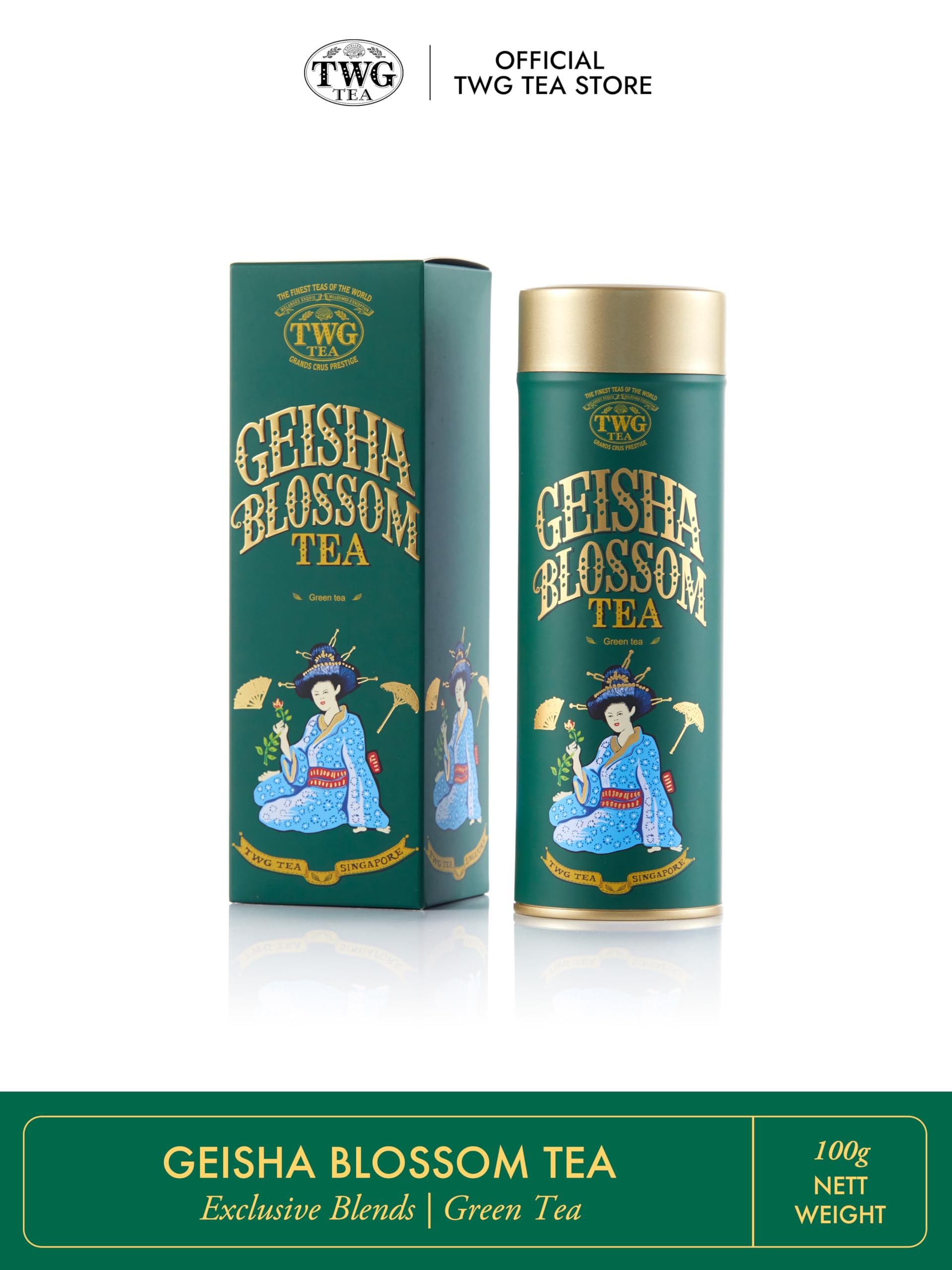 PinkTWG 茶葉　ゲイシャブロッサムとシルバームーン Amazon.com : TWG Tea | Geisha Blossom Tea | Green Tea